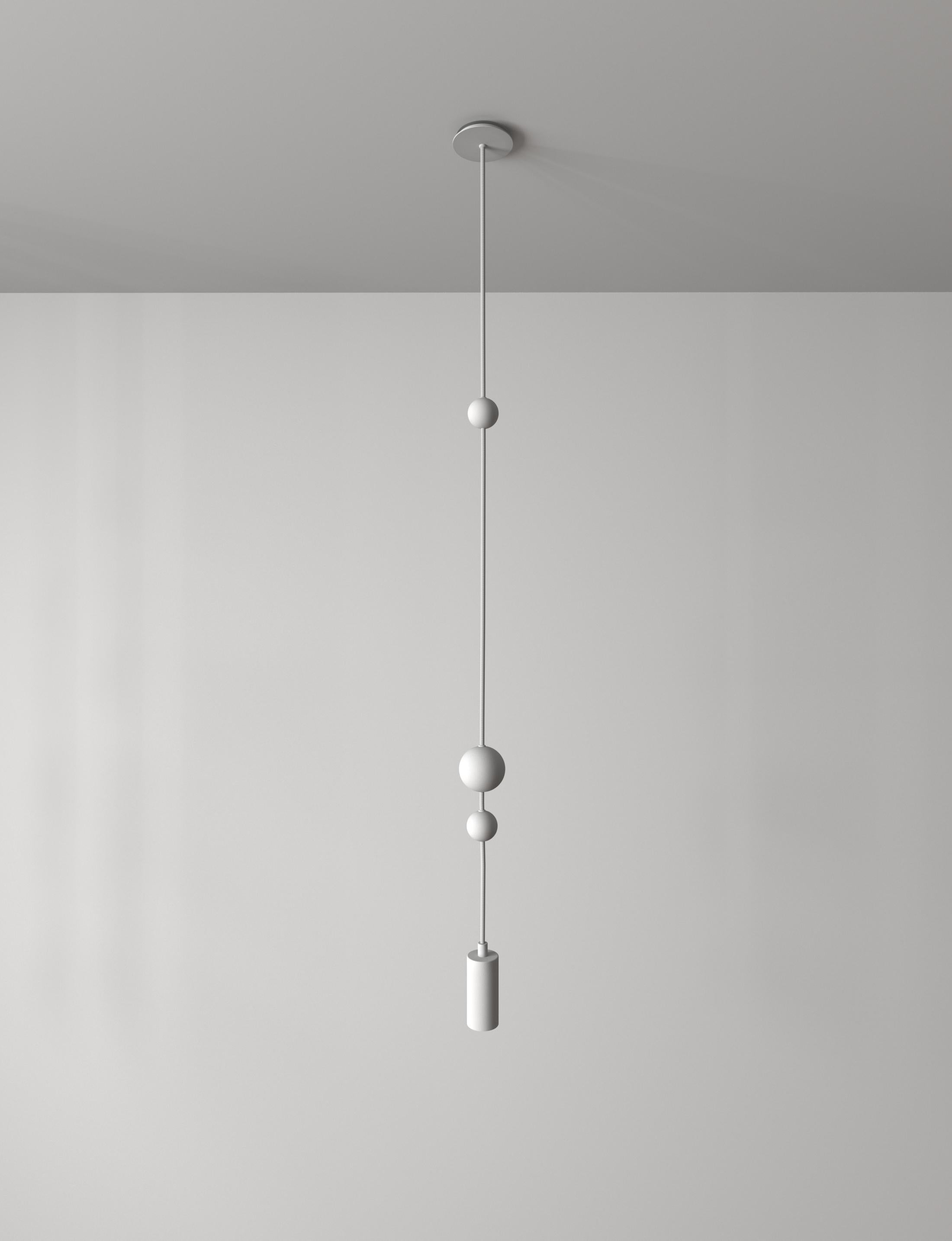 Hand-Crafted Pendant, One Spot, Modern Steel Chandelier For Sale