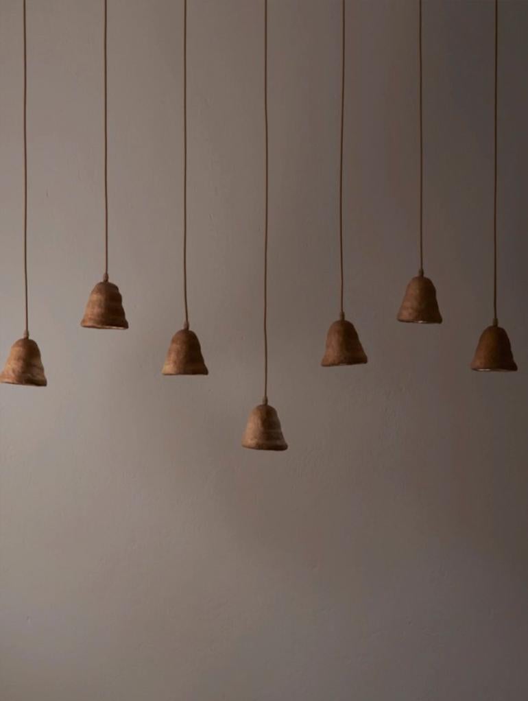 Minimalist Pendant organic modern ceramic Lamp mid-century brutalist wabi sabi lighting For Sale