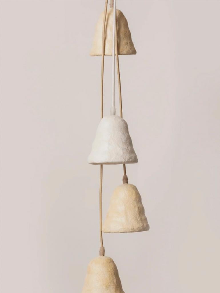 Contemporary Pendant organic modern ceramic Lamp mid-century brutalist wabi sabi lighting For Sale