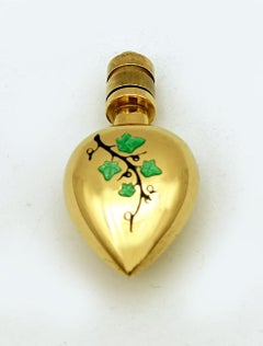 Pendentif porte-parfum Argent Feuilles de lierre gravées et feu Salimbeni