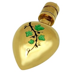 Pendentif porte-parfum Argent Feuilles de lierre gravées et feu Salimbeni
