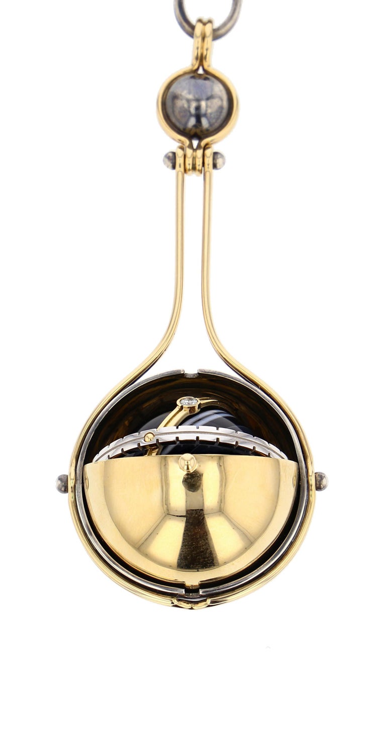 Neoclassical Pluton Pendant Onyx by Elie Top For Sale