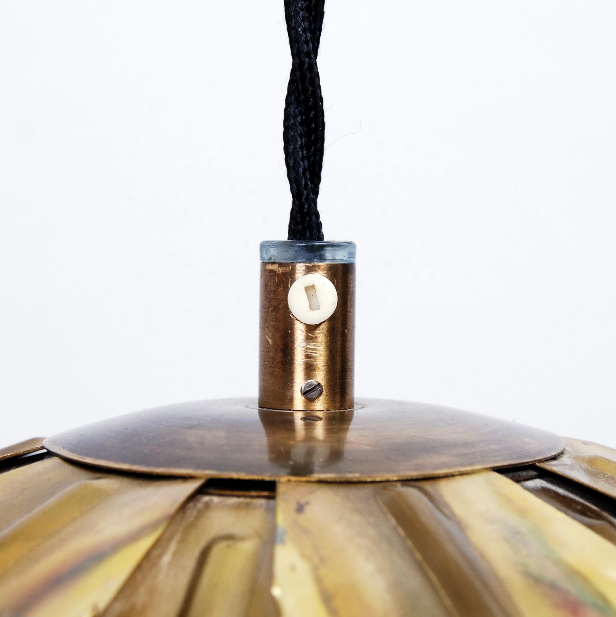 Brutalist Brass Pendant ”Poppy” by Svend Aage Holm Sørensen, 1960s For Sale