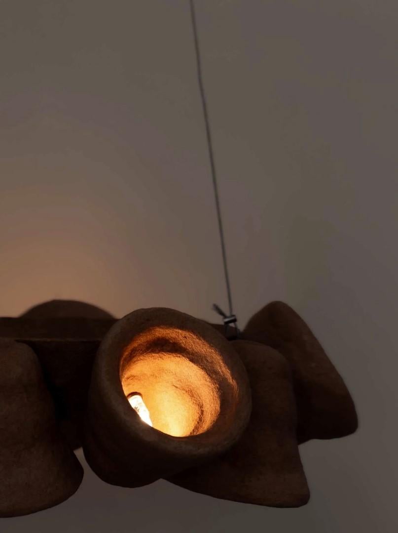 Minimalist Pendant pottery modern ceramic Lamp chandelier lighting hanging bell jar ceiling For Sale
