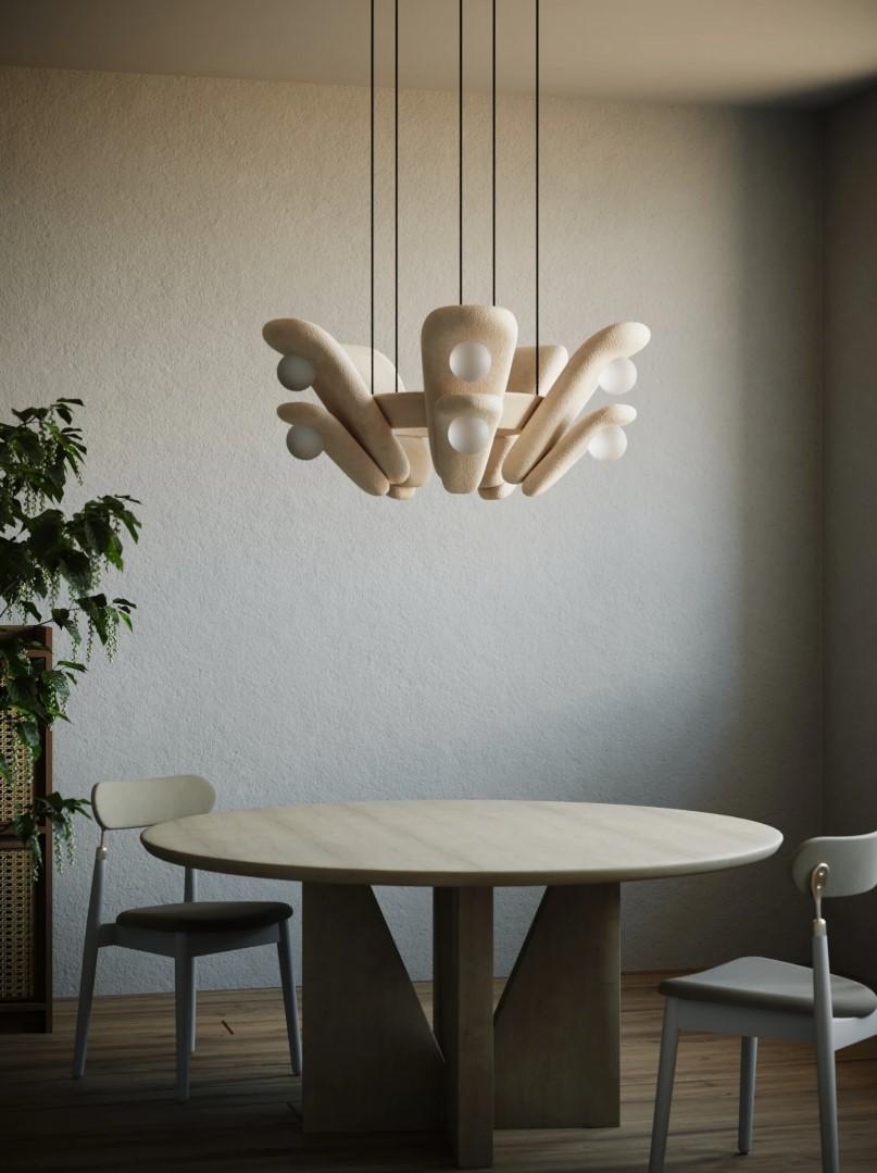 Glazed Pendant pottery organic modern ceramic Lamp chandelier lighting hanging ceiling For Sale