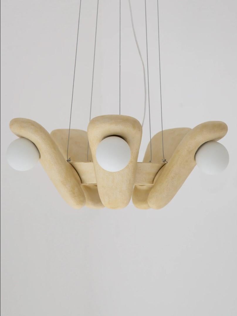 Hängeleuchte Keramik organisch modern Keramik Lampe Kronleuchter Beleuchtung hängend  Decke im Angebot 1