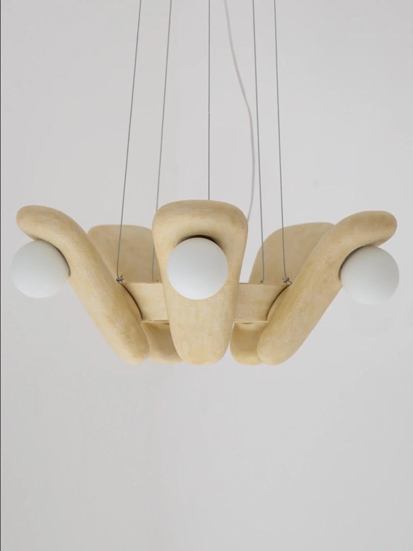 Ceramic Pendant pottery organic modern ceramic Lamp chandelier lighting hanging  ceiling For Sale