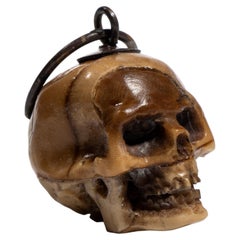 Pendant Silver And Agate Skull Italy 19th Century