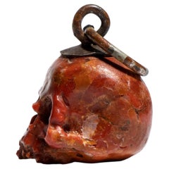 Pendant Silver And Coral Skull Italy 18th Century