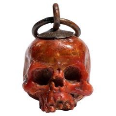 Pendant Silver And Coral Skull Italy 18th Century
