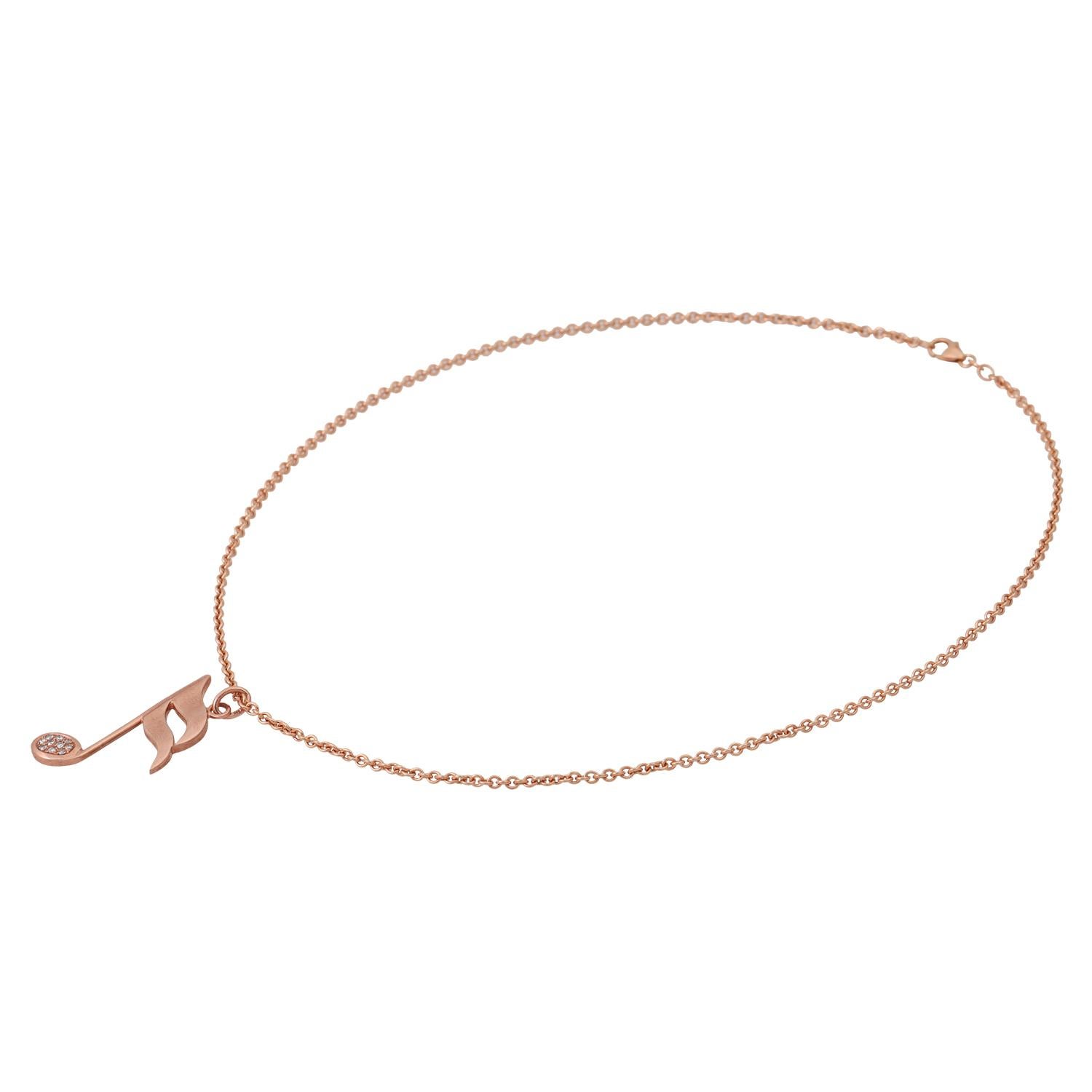 Anhänger „Sixteenth Note“ mit Diamanten von insgesamt ca. 0,1 Karat (Moderne) im Angebot