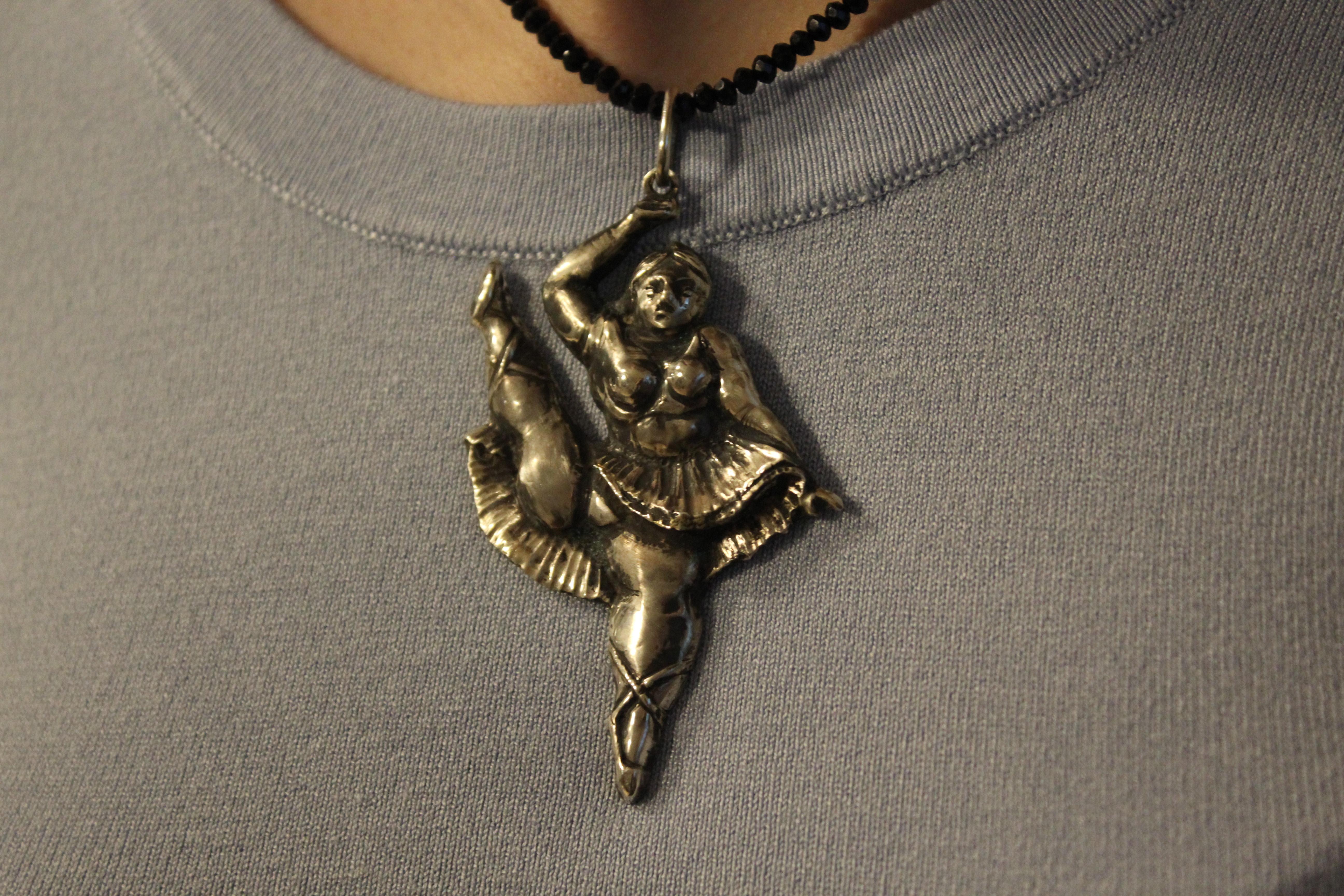 Sterling Silver Pendant , Botero, Handmade, Italy  In New Condition For Sale In Firenze, IT