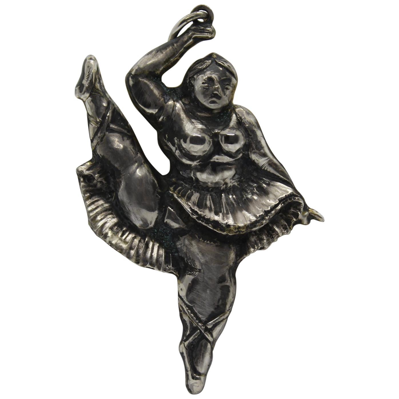 Sterling Silver Pendant , Botero, Handmade, Italy  For Sale