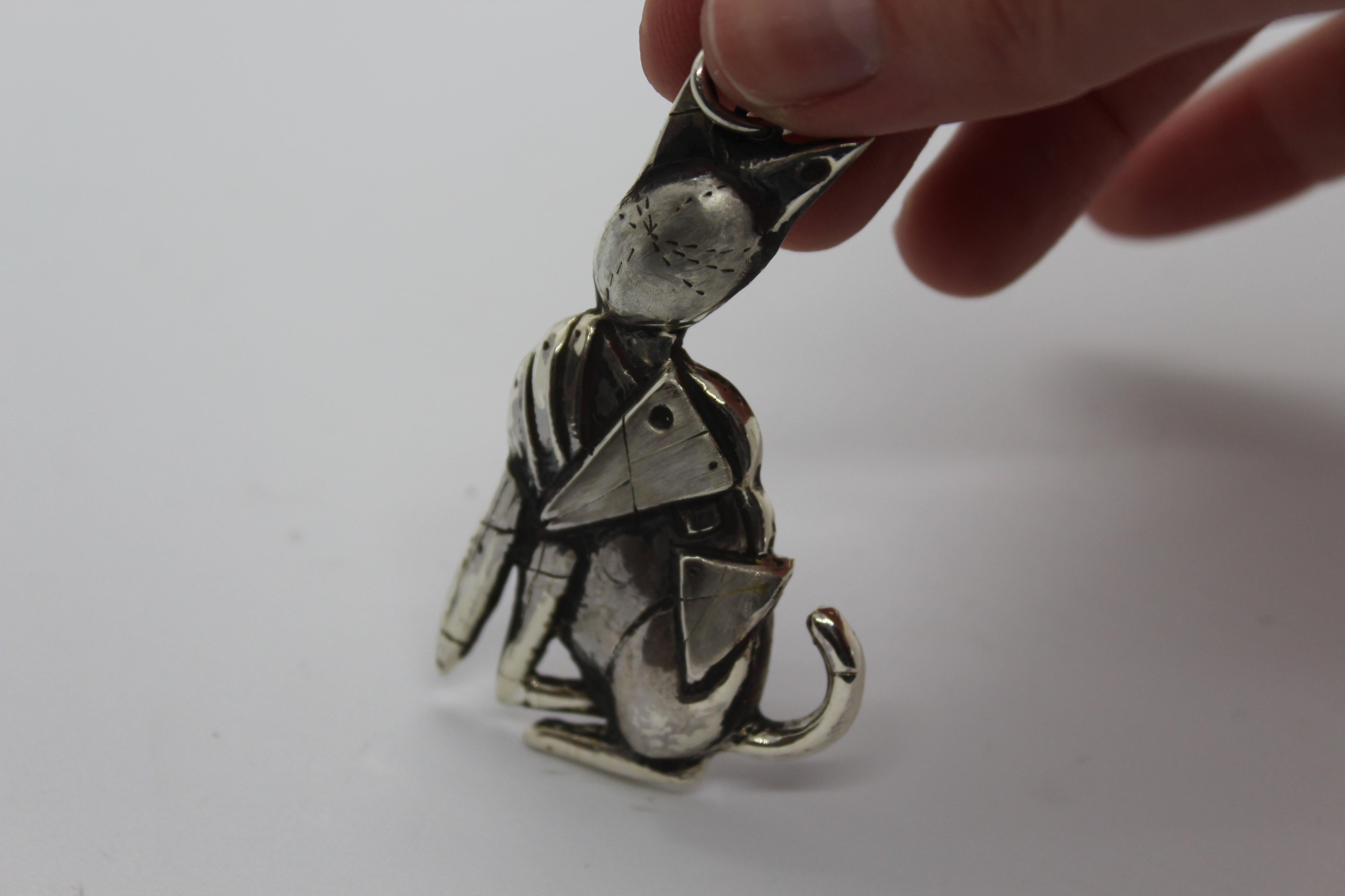 Sterling Silver Pendant, De Chirico, Handmade, Italy In New Condition For Sale In Firenze, IT