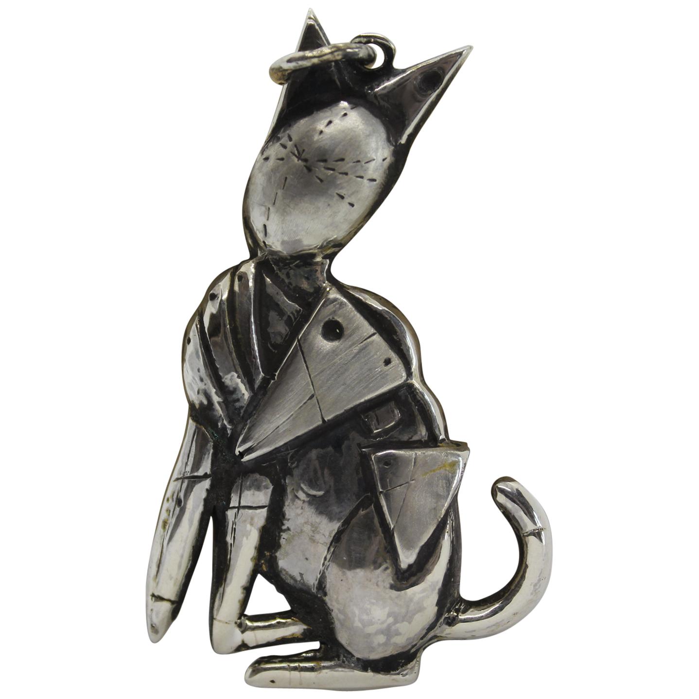 Sterling Silver Pendant, De Chirico, Handmade, Italy