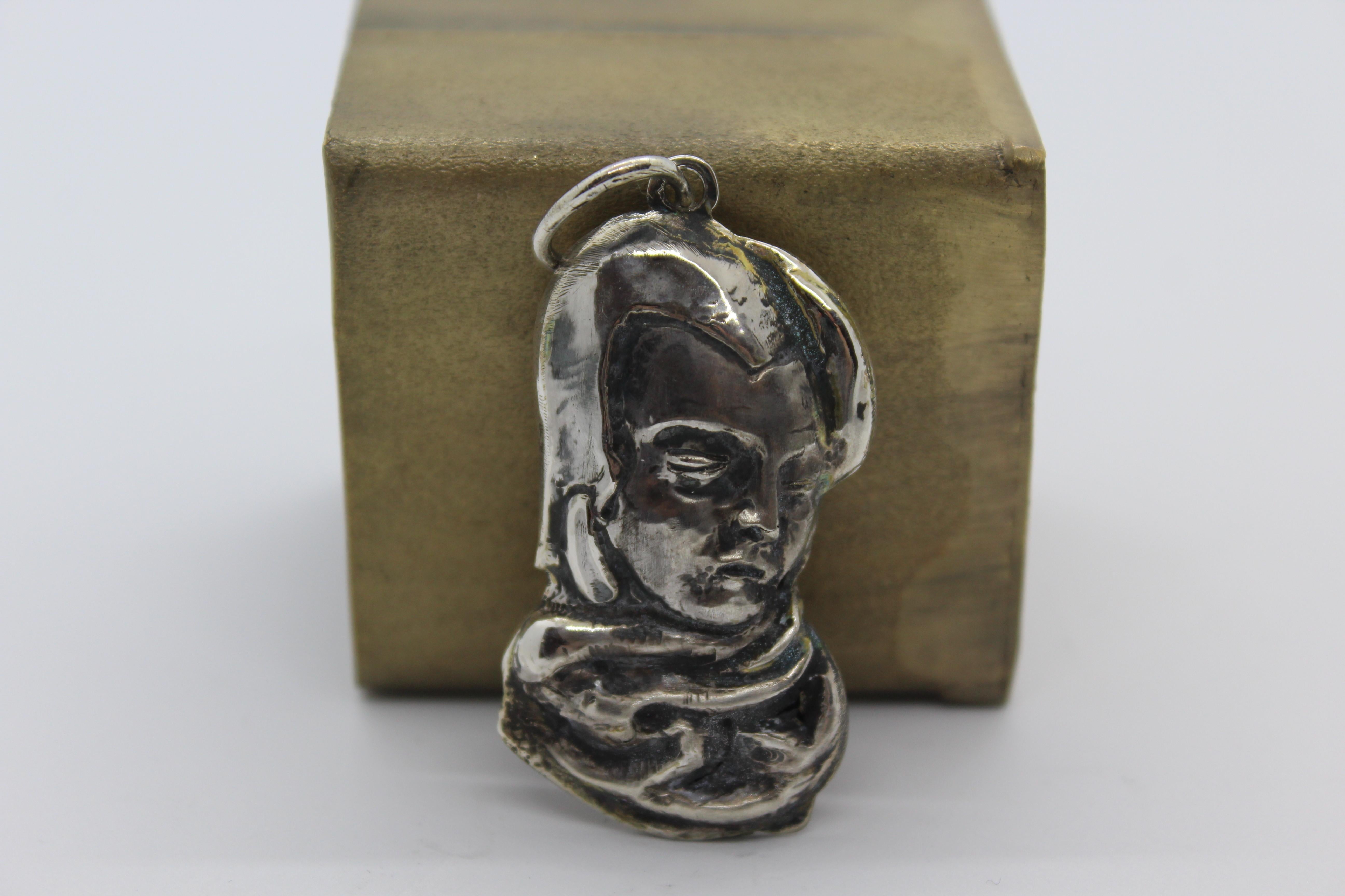 Sterling Silver Pendant,  Lempicka, Handmade, Italy In New Condition For Sale In Firenze, IT