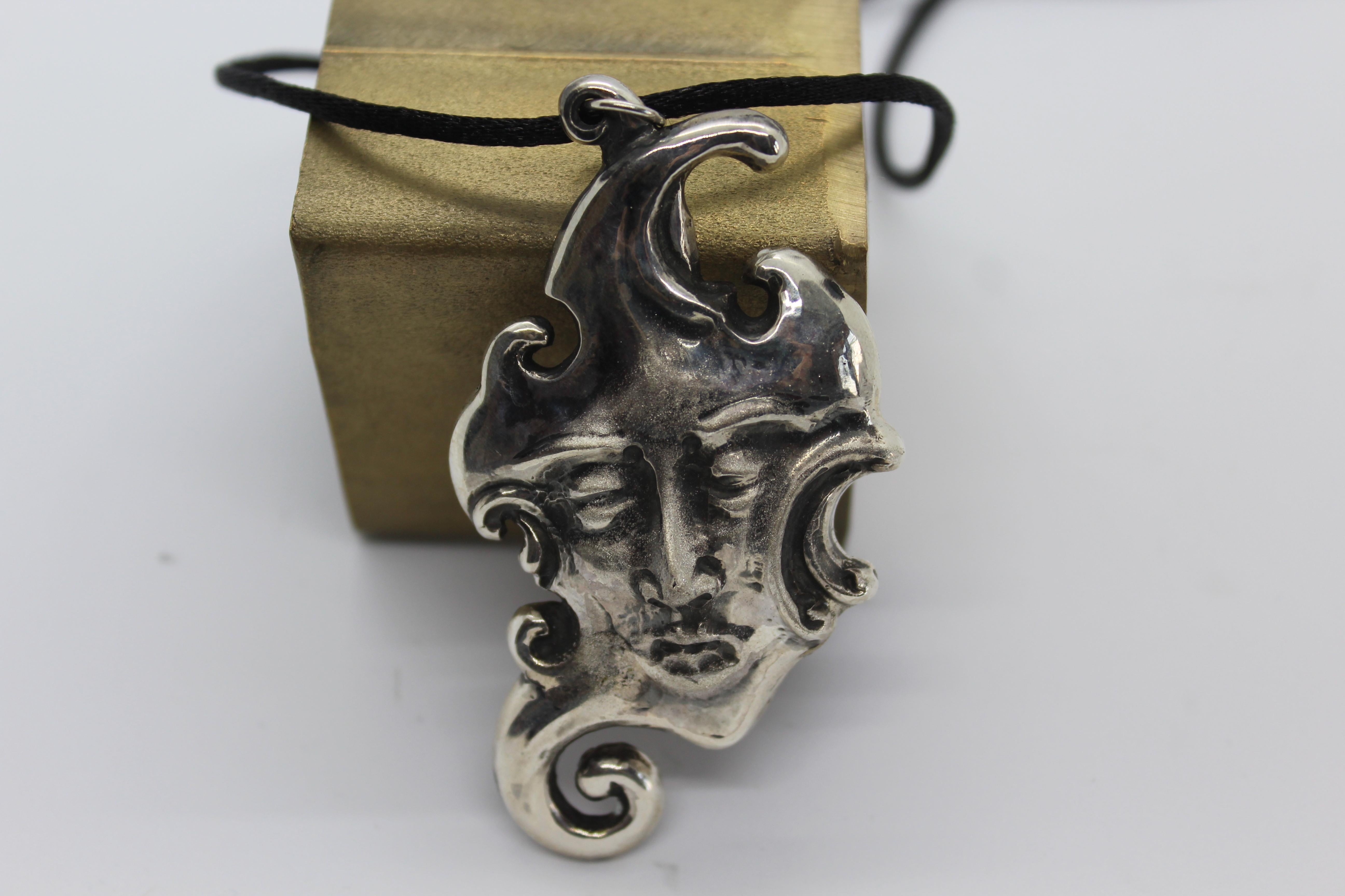 Artist Sterling Silver Pendant,  Fantasy , Handmade, Italy For Sale