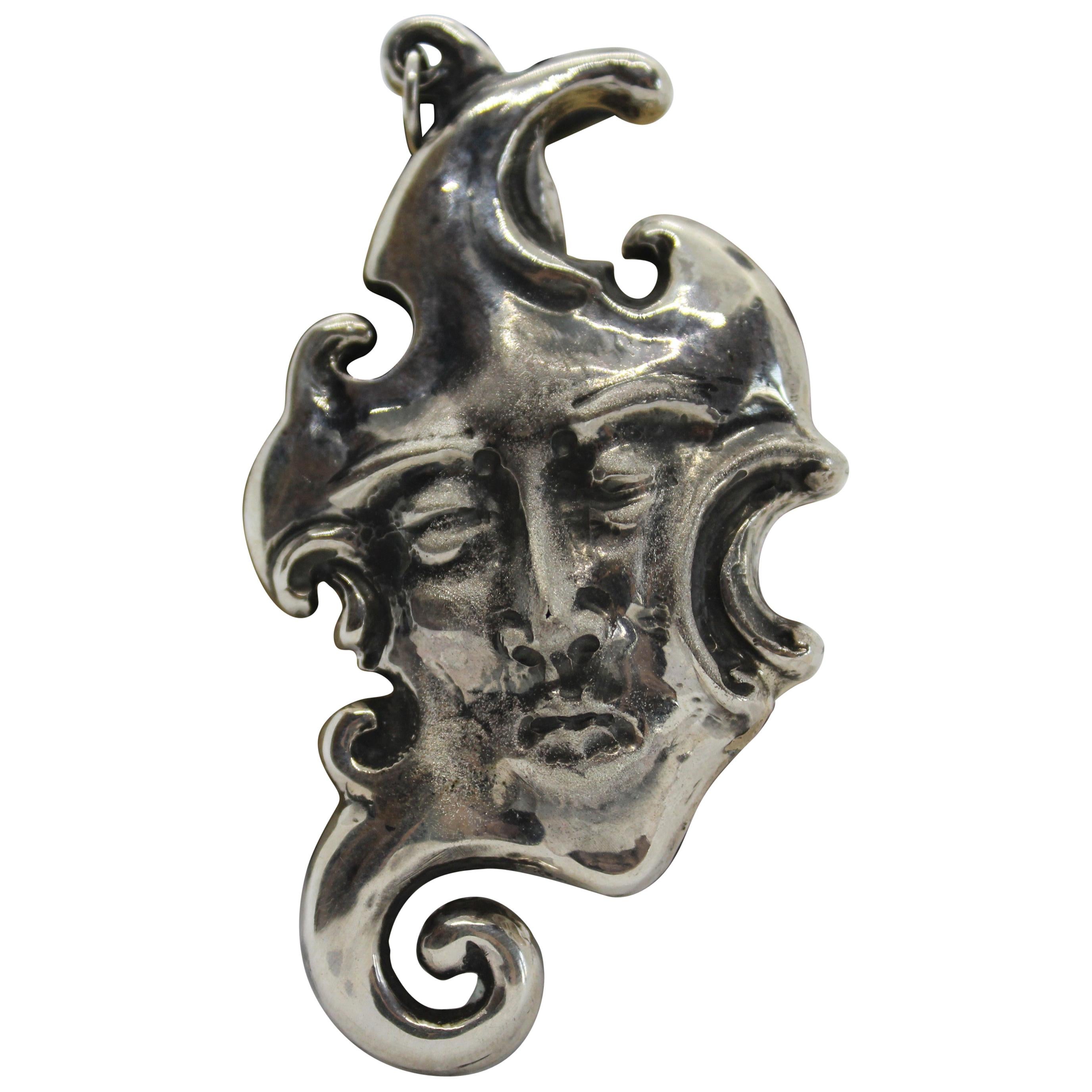 Sterling Silver Pendant,  Fantasy , Handmade, Italy For Sale