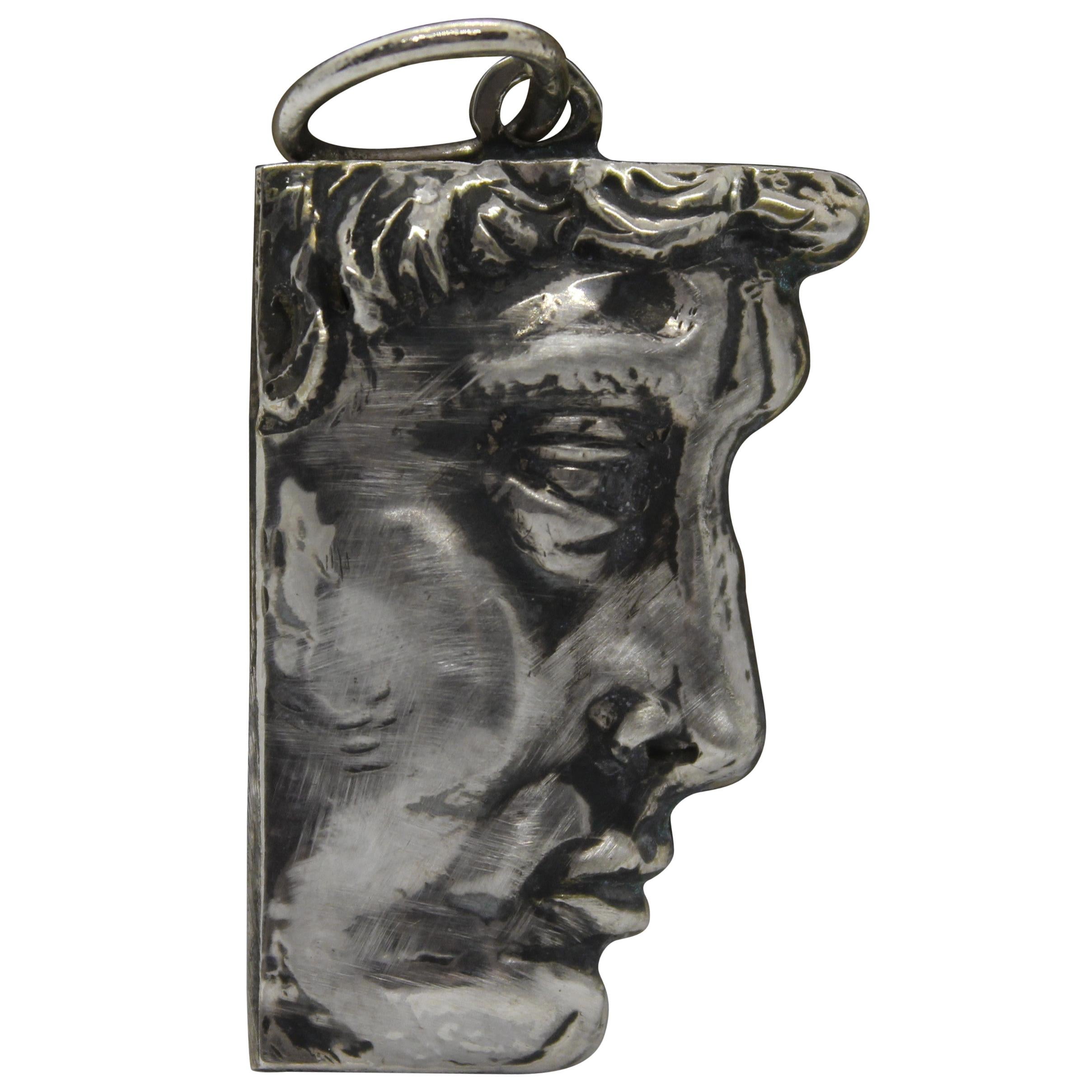 Sterling Silver Pendant, David, Handmade, Italy 