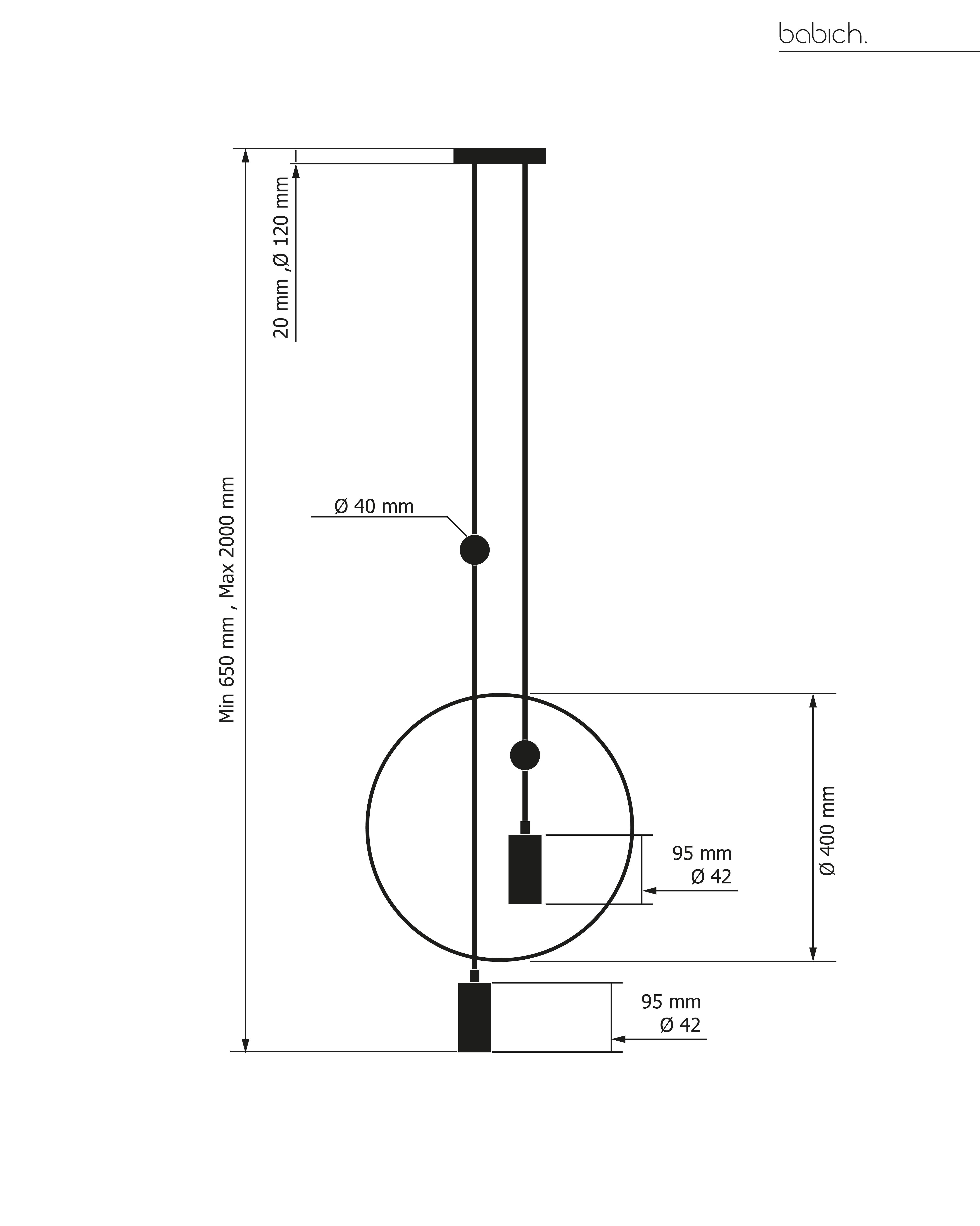 Pendentif, deux spots, lustre Modernity en acier en vente 9