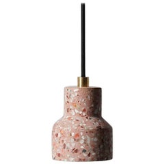 Pendant TU, Red Terrazzo and Concrete Pendant Lamp
