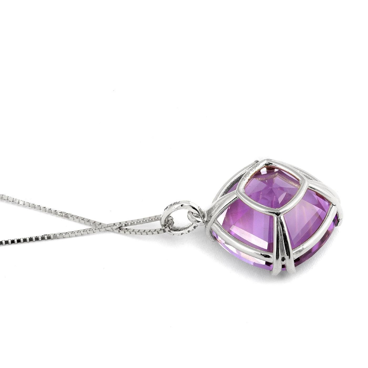 Taille mixte Pierre améthyste naturelle 17,69 carats en or 14 carats avec diamètre et chaîne réglable de 18 pouces en vente