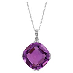 Pendant with 17.69 carats Amethyst Diamonds set in 14K White Gold