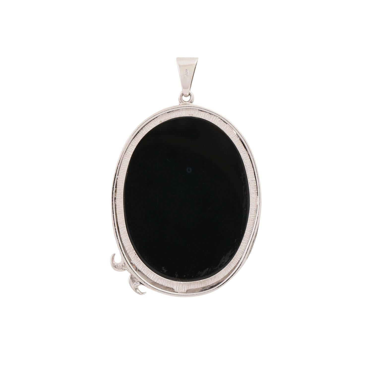 Anhänger mit Achat-Kamee und Brillant ca. 0,06 Ct, (Ungeschliffen) im Angebot