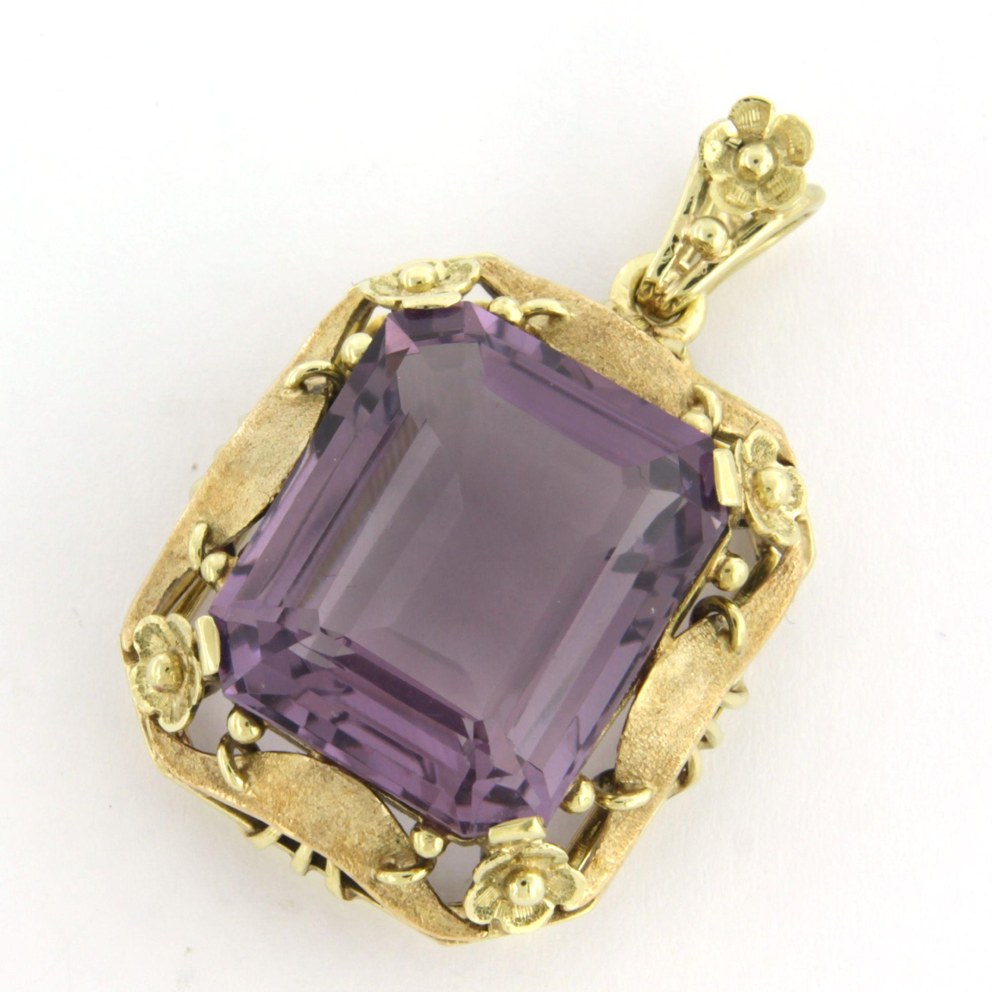 Women's Pendant with amethyst up to 15.00ct 14k gold 10.5 grams For Sale