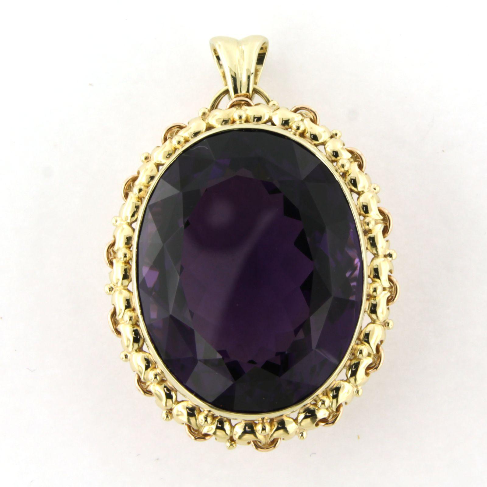Pendant with amethyst up to 54.00ct 14k gold 31.1 gram (Moderne) im Angebot