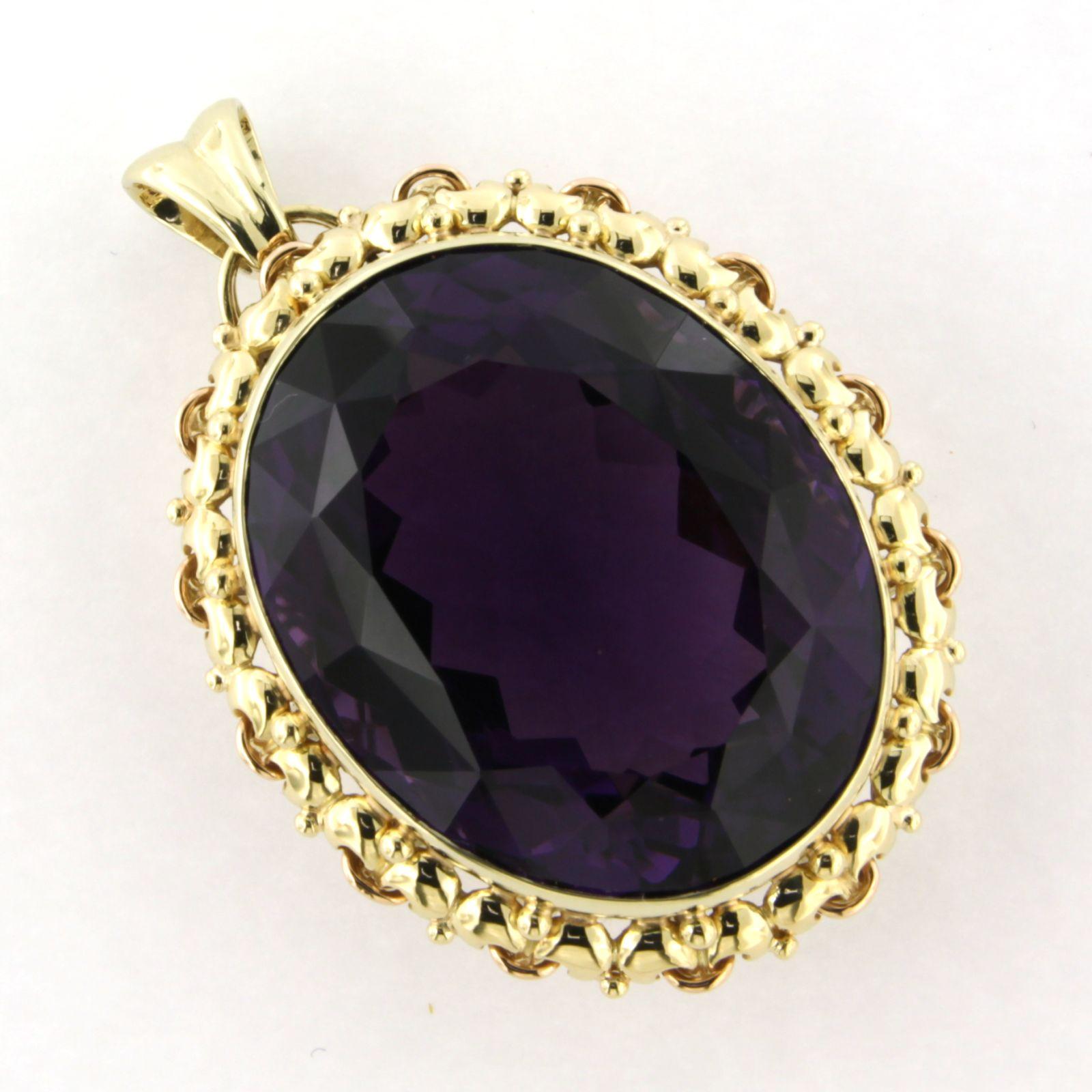 Pendant with amethyst up to 54.00ct 14k gold 31.1 gram (Ovalschliff) im Angebot