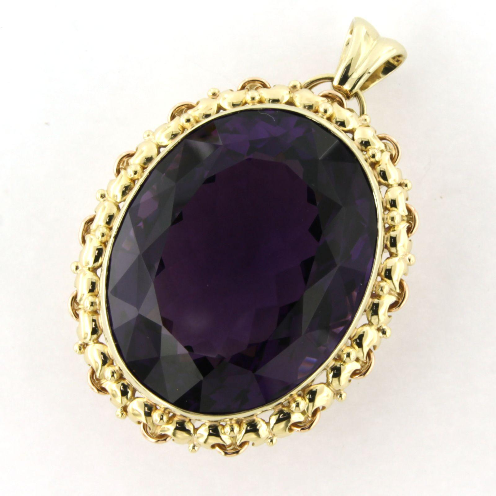 Pendant with amethyst up to 54.00ct 14k gold 31.1 gram im Zustand „Hervorragend“ im Angebot in The Hague, ZH