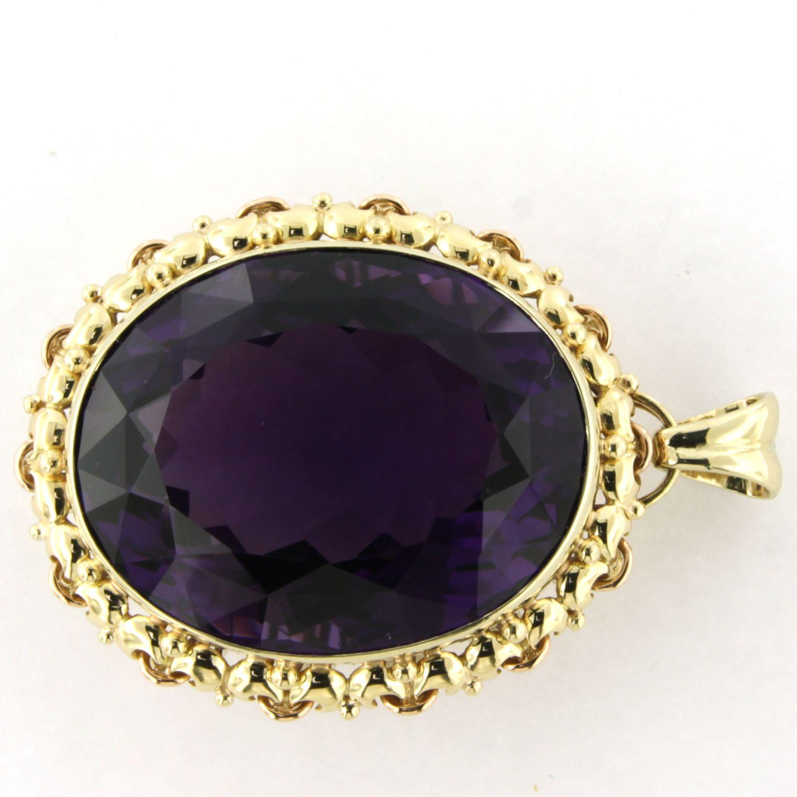 Pendant with amethyst up to 54.00ct 14k gold 31.1 gram für Damen oder Herren im Angebot