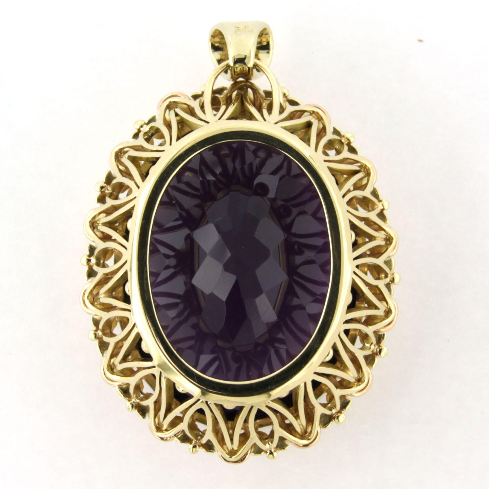 Pendant with amethyst up to 54.00ct 14k gold 31.1 gram im Angebot 1