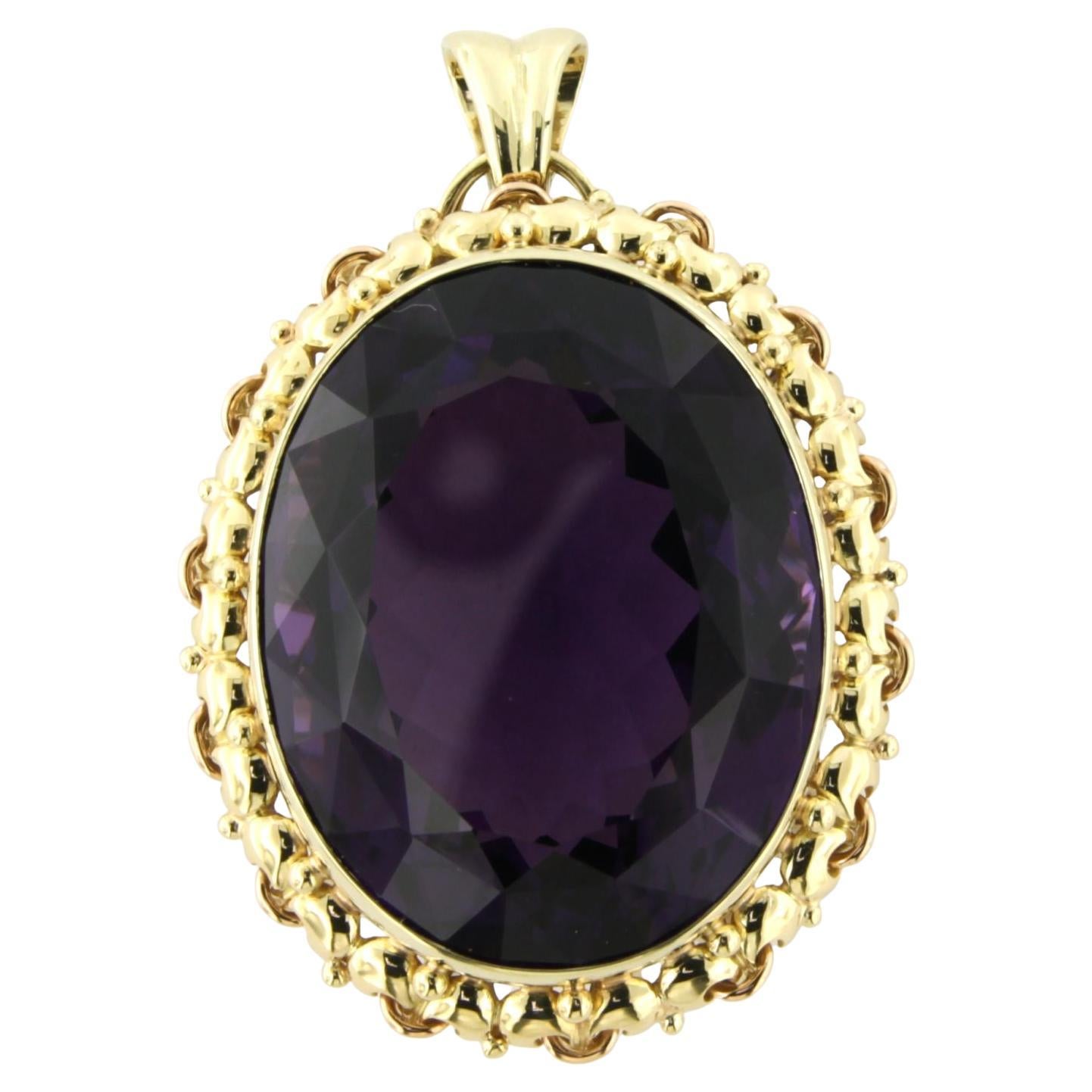 Pendant with amethyst up to 54.00ct 14k gold 31.1 gram