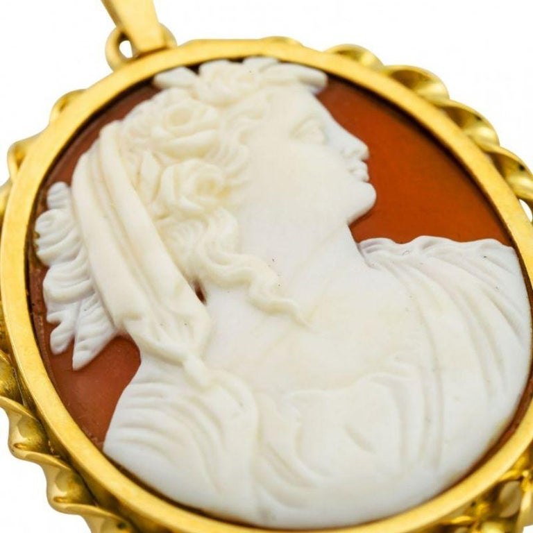 Pendant with an Antique Shell Came For Sale at 1stDibs