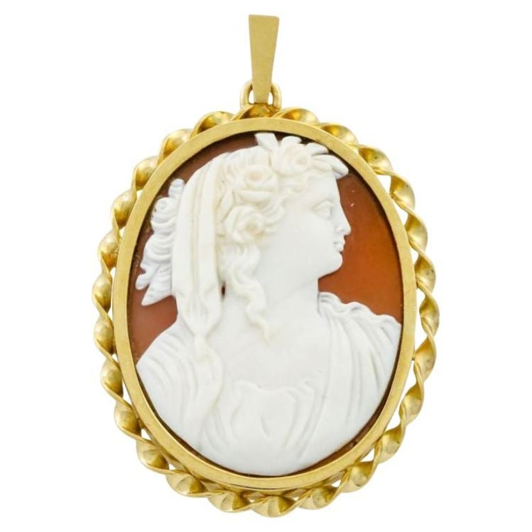 Pendant with an Antique Shell Came For Sale at 1stDibs