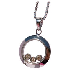 Pendentif avec chaîne  Diamants mobiles de pleine taille  Modèle Eye Catcher neuf 