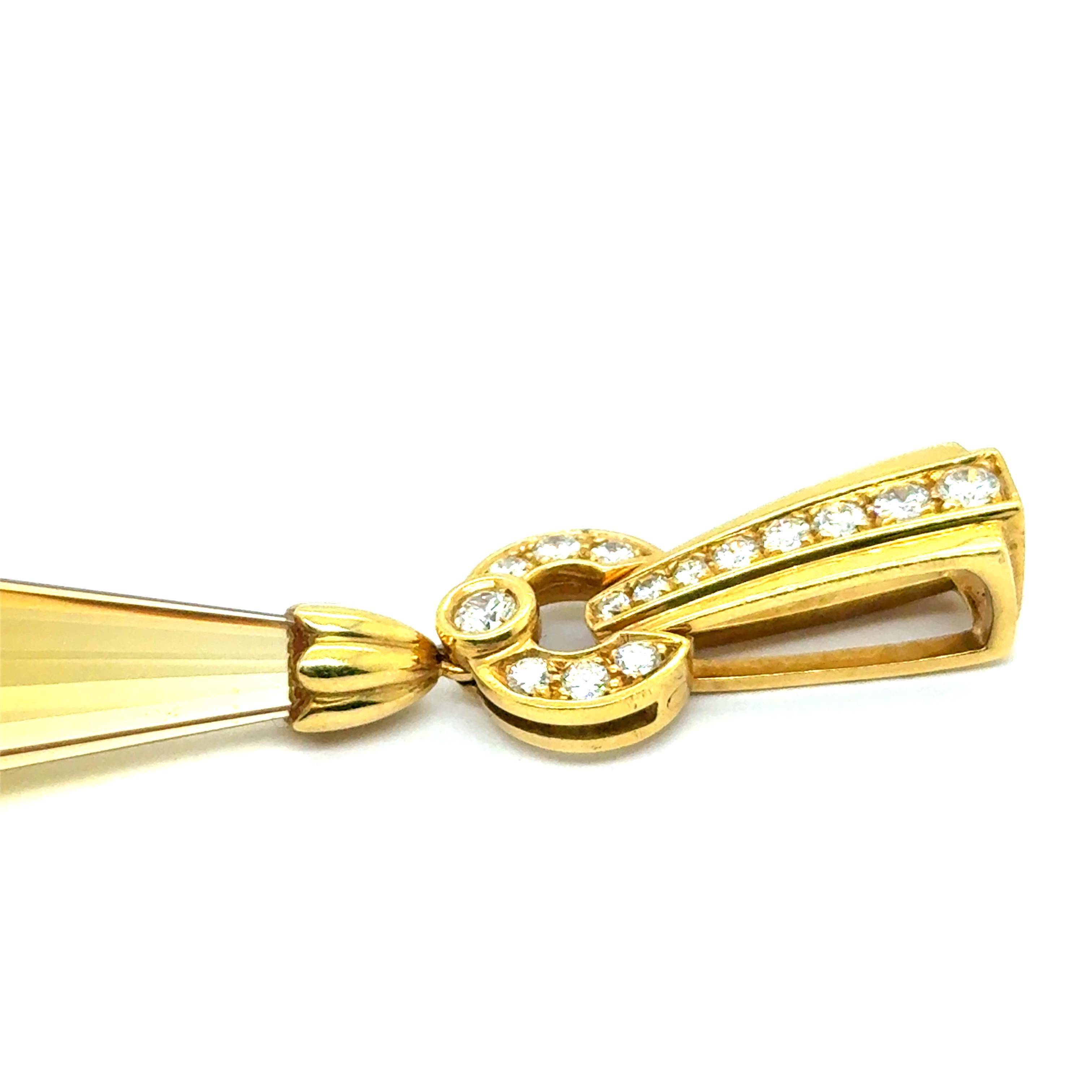 Pendentif avec citrines et diamants en or jaune 18 carats par Gübelin en vente 4