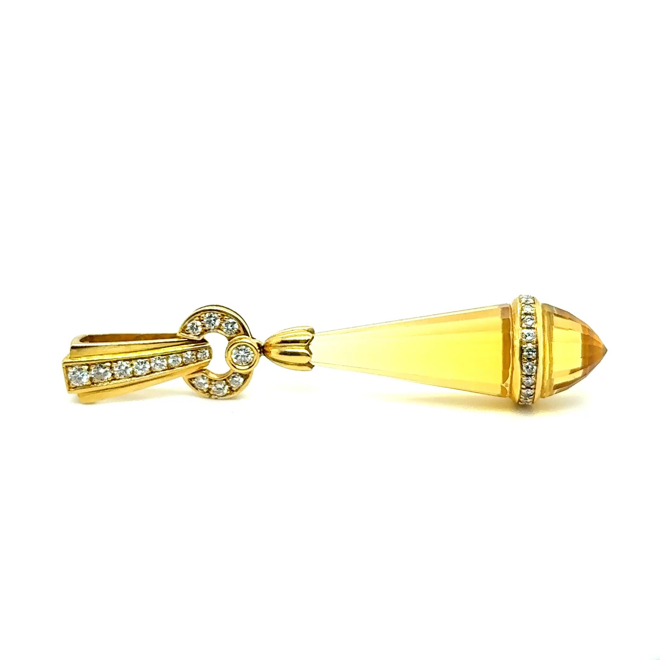 Pendentif avec citrines et diamants en or jaune 18 carats par Gübelin en vente 5
