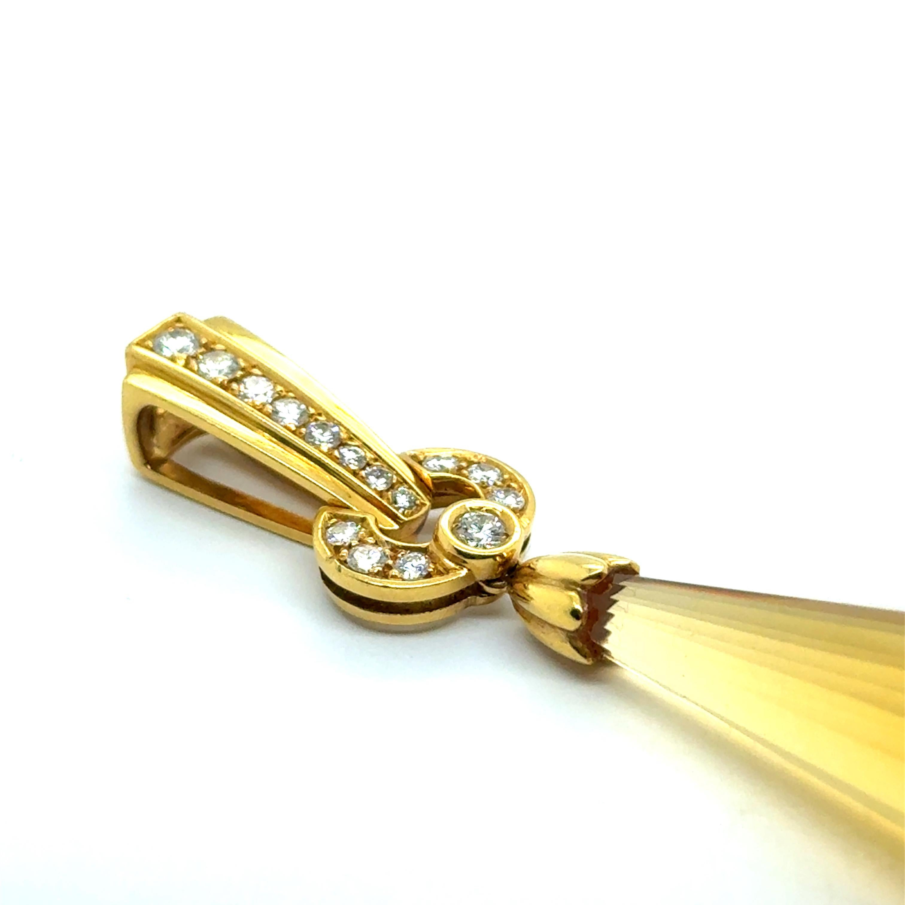 Pendentif avec citrines et diamants en or jaune 18 carats par Gübelin en vente 6