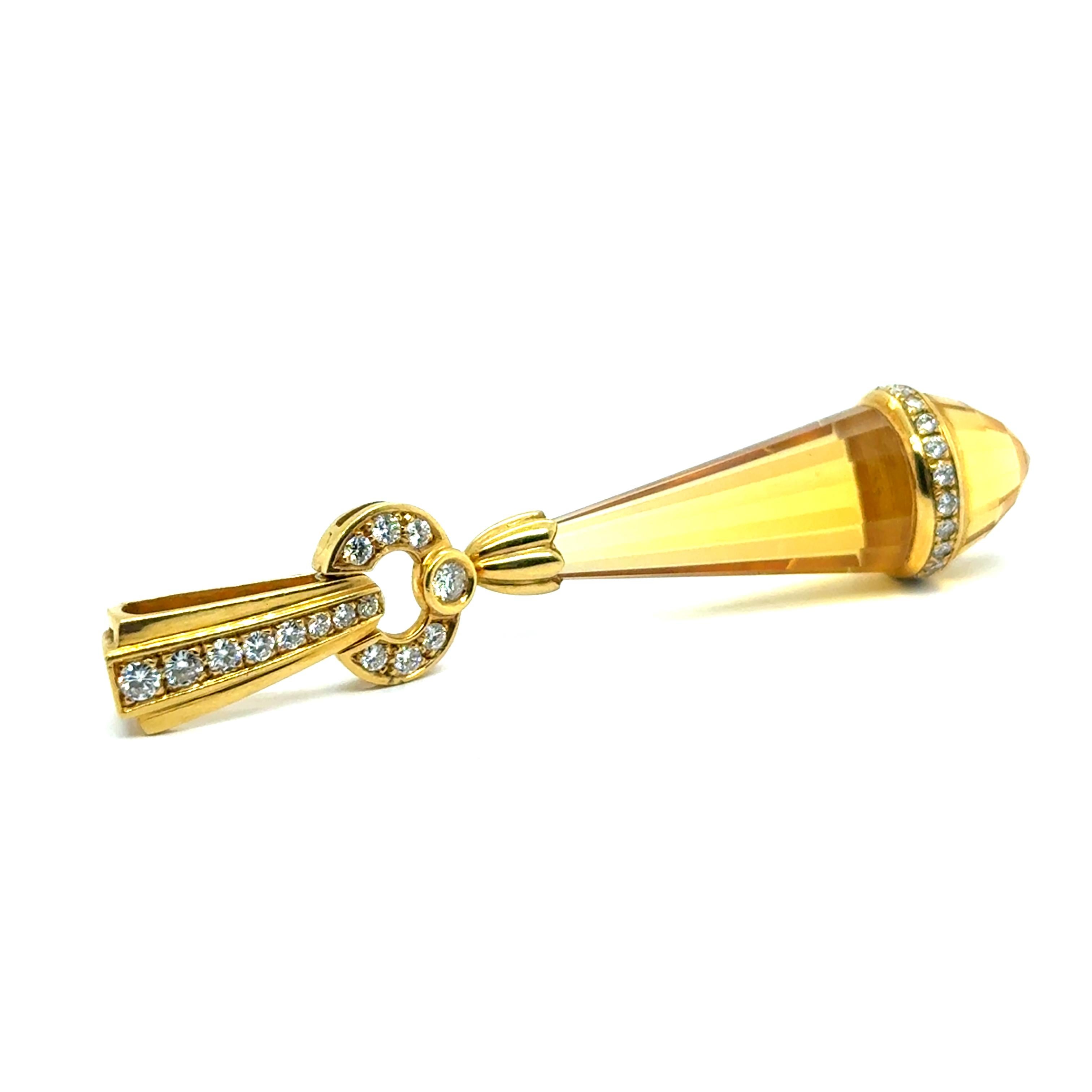 Pendentif avec citrines et diamants en or jaune 18 carats par Gübelin en vente 7