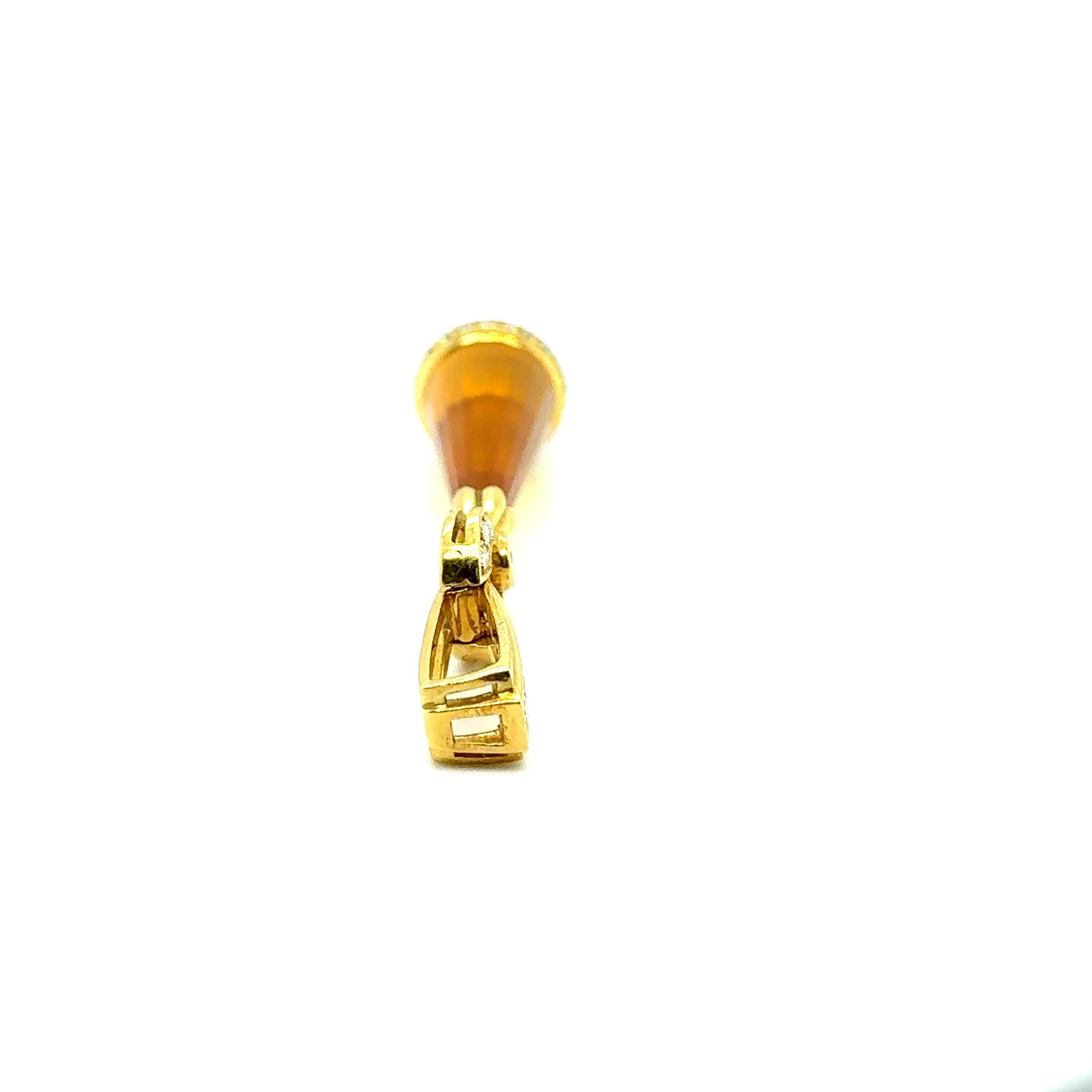 Pendentif avec citrines et diamants en or jaune 18 carats par Gübelin en vente 8
