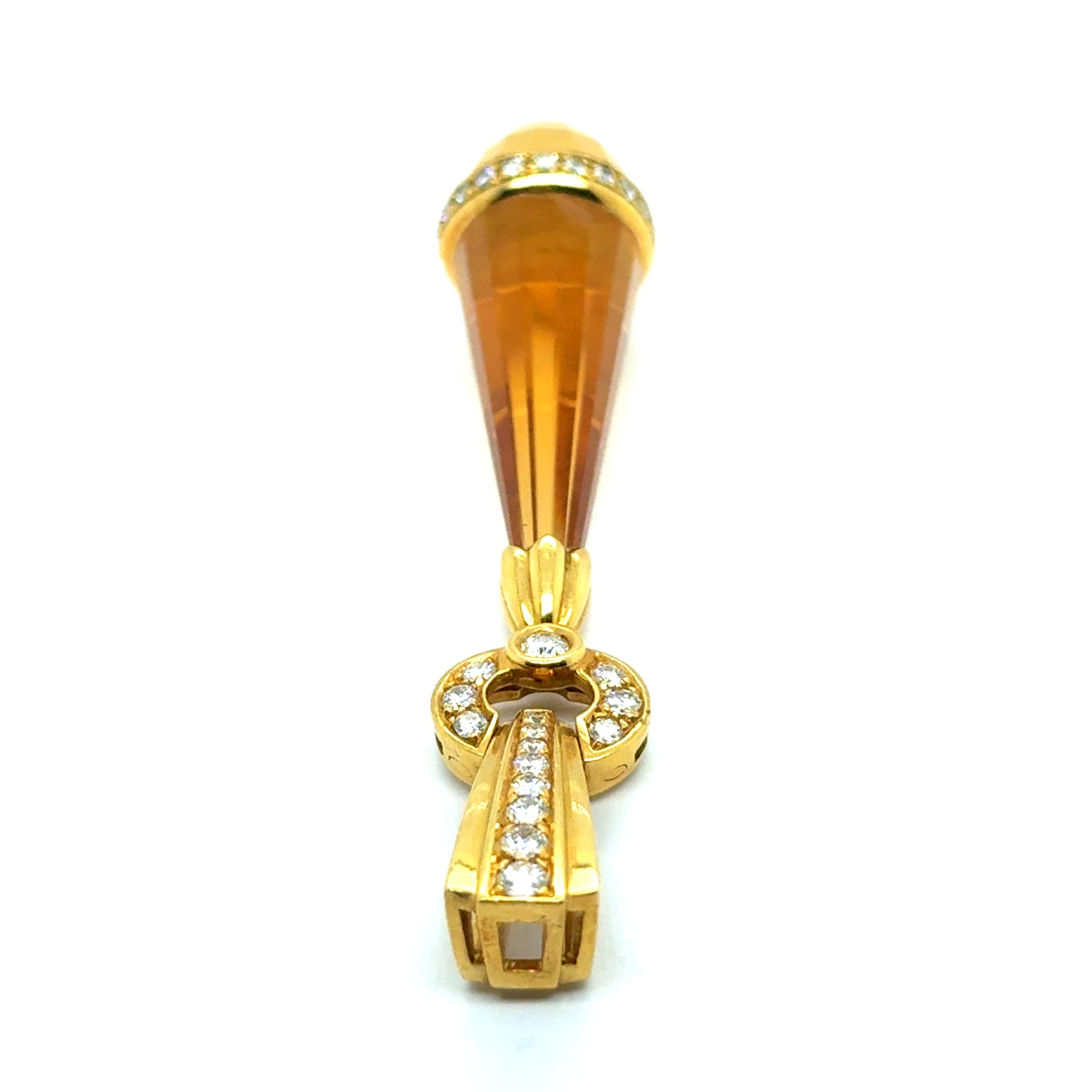 Pendentif avec citrines et diamants en or jaune 18 carats par Gübelin en vente 9