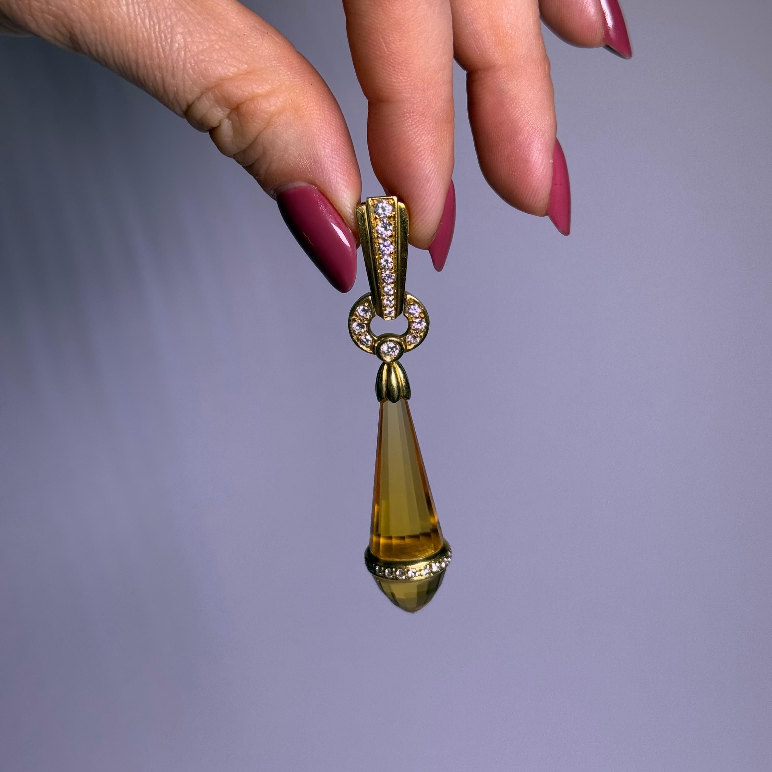 Pendentif avec citrines et diamants en or jaune 18 carats par Gübelin en vente 10