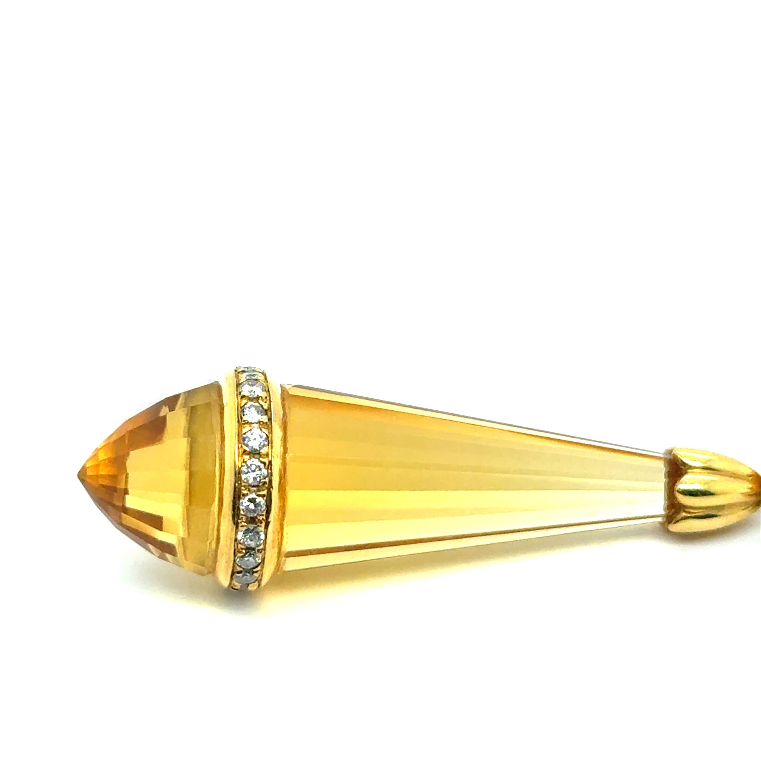 Pendentif avec citrines et diamants en or jaune 18 carats par Gübelin en vente 11