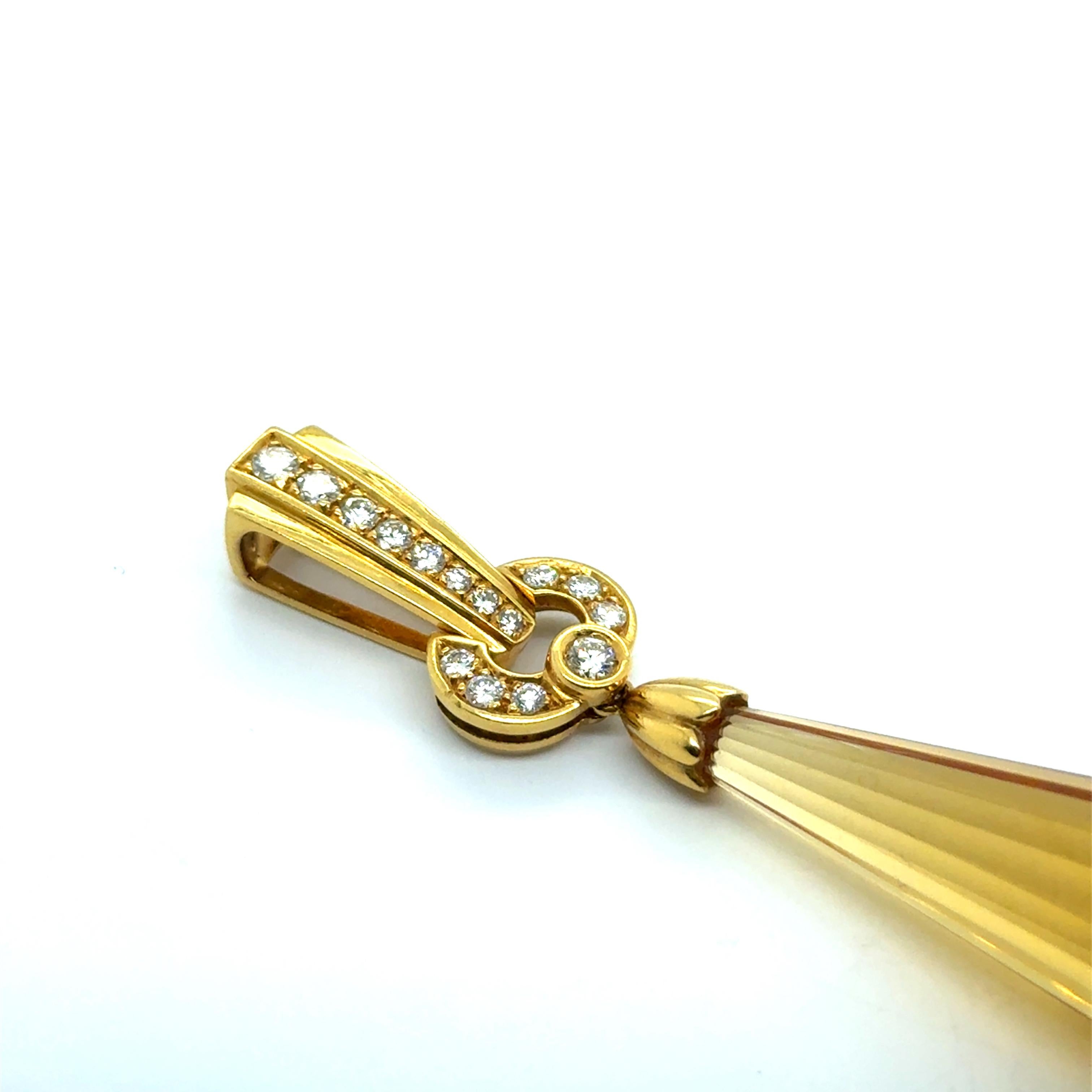 Pendentif avec citrines et diamants en or jaune 18 carats par Gübelin en vente 12