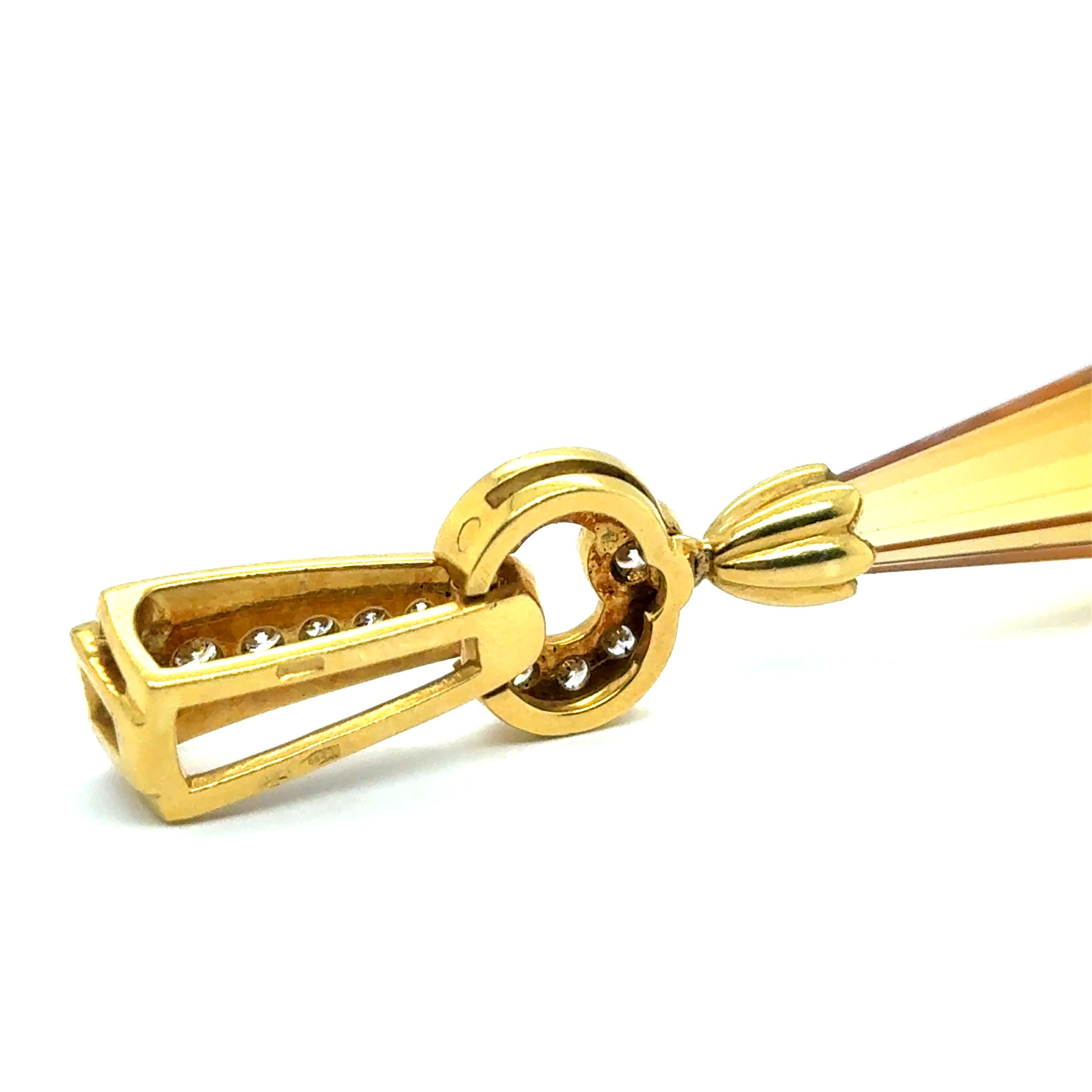 Pendentif avec citrines et diamants en or jaune 18 carats par Gübelin en vente 13