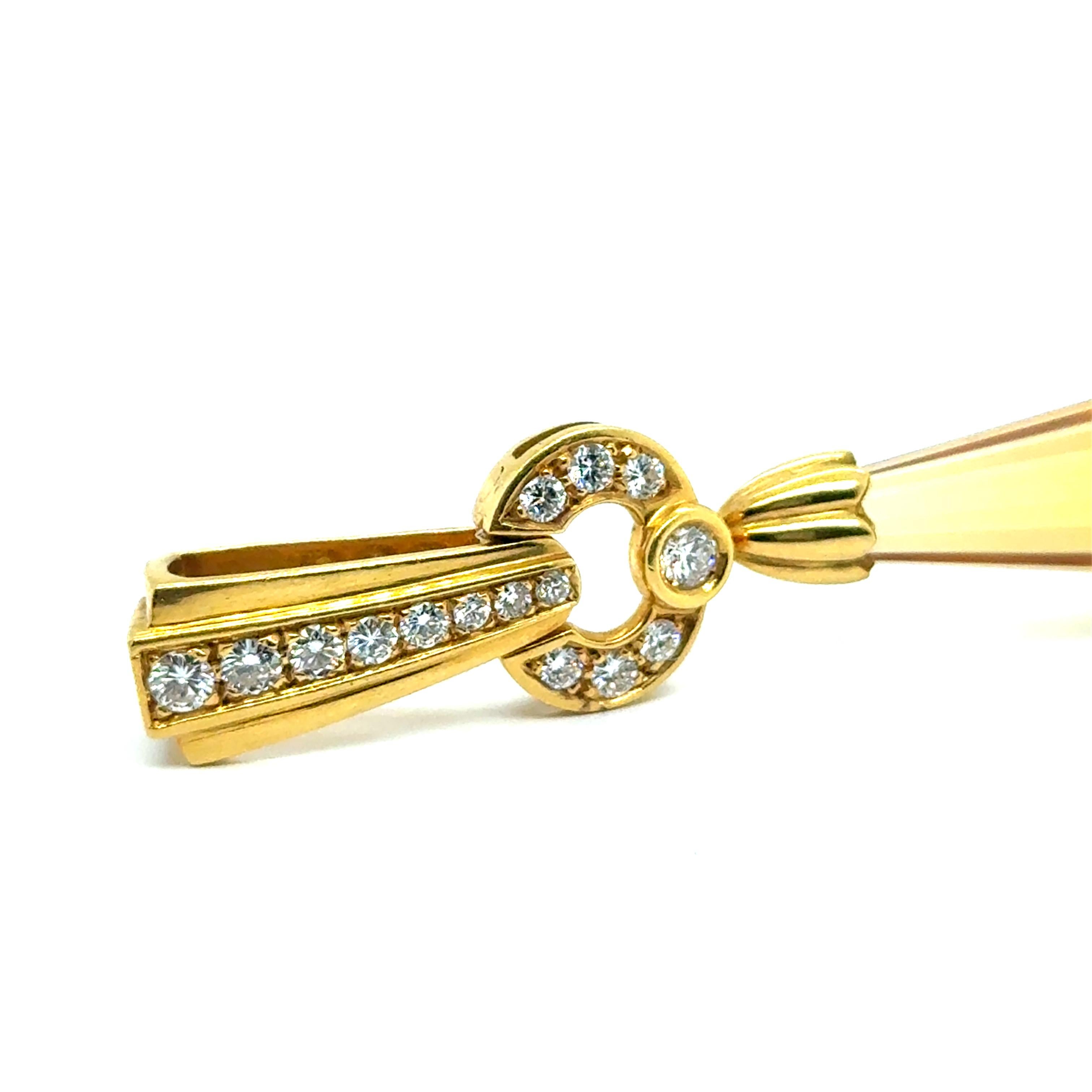 Pendentif avec citrines et diamants en or jaune 18 carats par Gübelin en vente 1