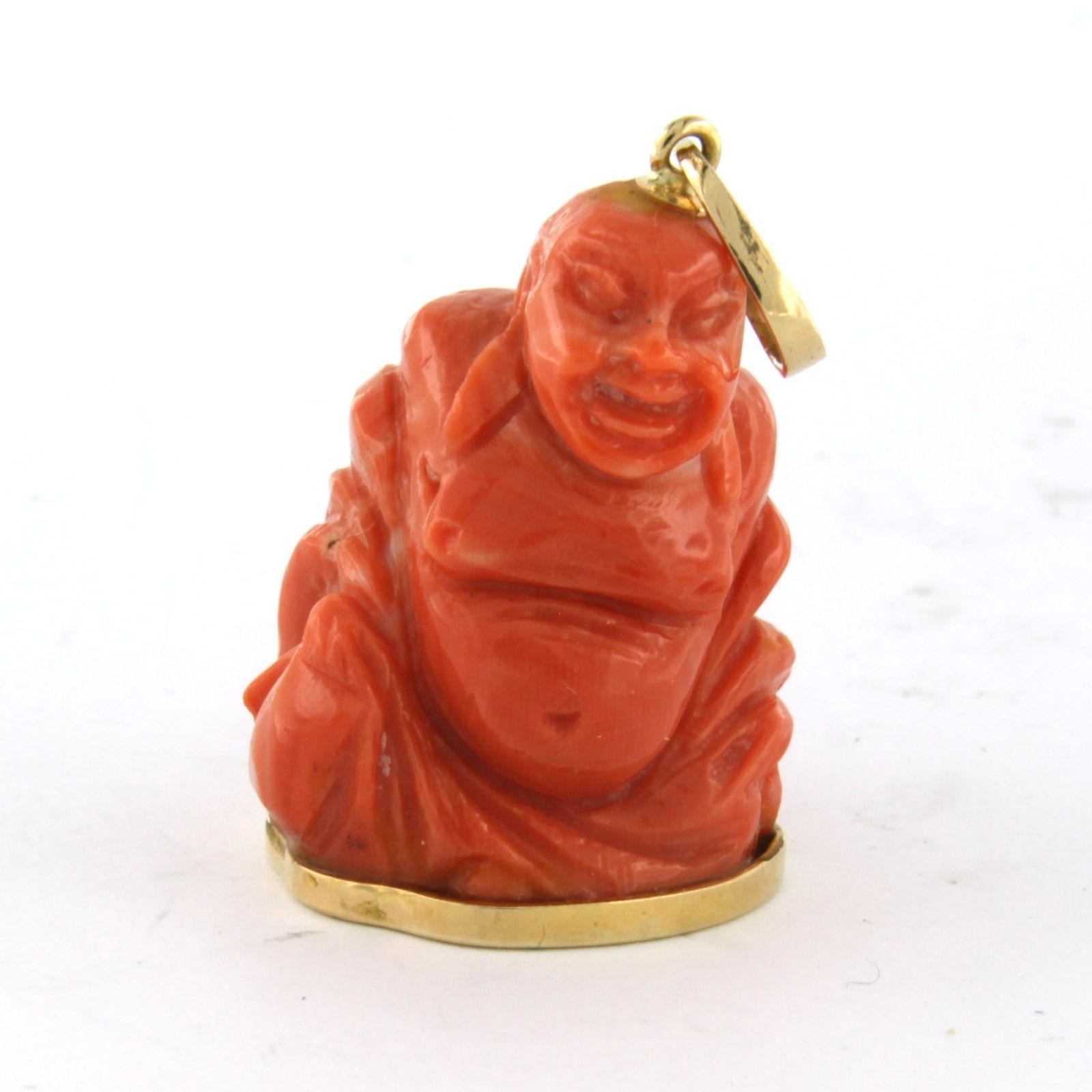 Pendentif en or jaune 18k avec corail en forme de bouddha

description détaillée :

les dimensions du pendentif sont de 3,7 cm de long sur 2,1 cm de large

Poids : 13.6 grammes

avec :

- 1 x 2,7 cm x 2,1 cm en corail taillé en forme de
